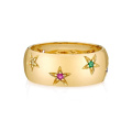 Statement brass jewelry rainbow star band latest gold cocktail ring designs